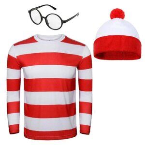 Waldo Costume Cosplay Costume Adult Size Large